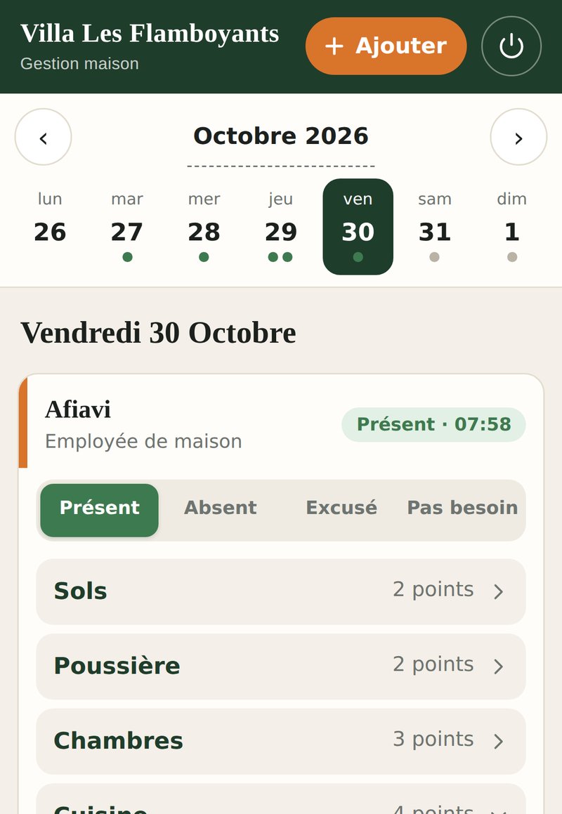 Aperçu de l’appli Allihome
